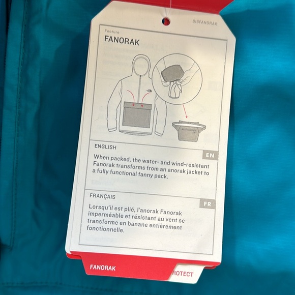The North Face Fanorak Teal Jacket - water and wind resistant jacket NEW size XL - Picture 6 of 6
